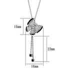 Women's Jewelry - Necklaces Women's Jewelry Style No. 3W441 - Rhodium + Ruthenium Brass Necklace