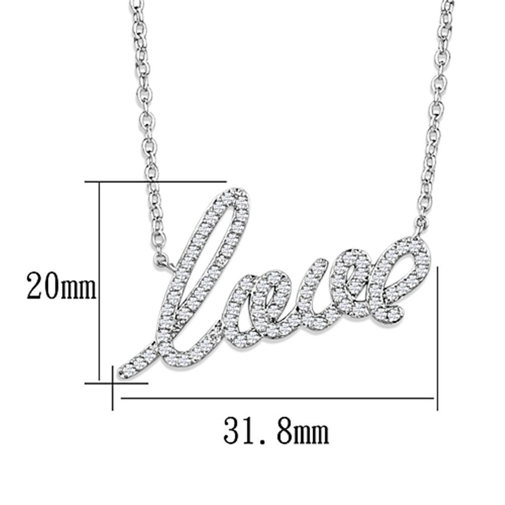 Women's Jewelry - Necklaces Women's Jewelry Style No. 3W453 - Rhodium Brass Necklace