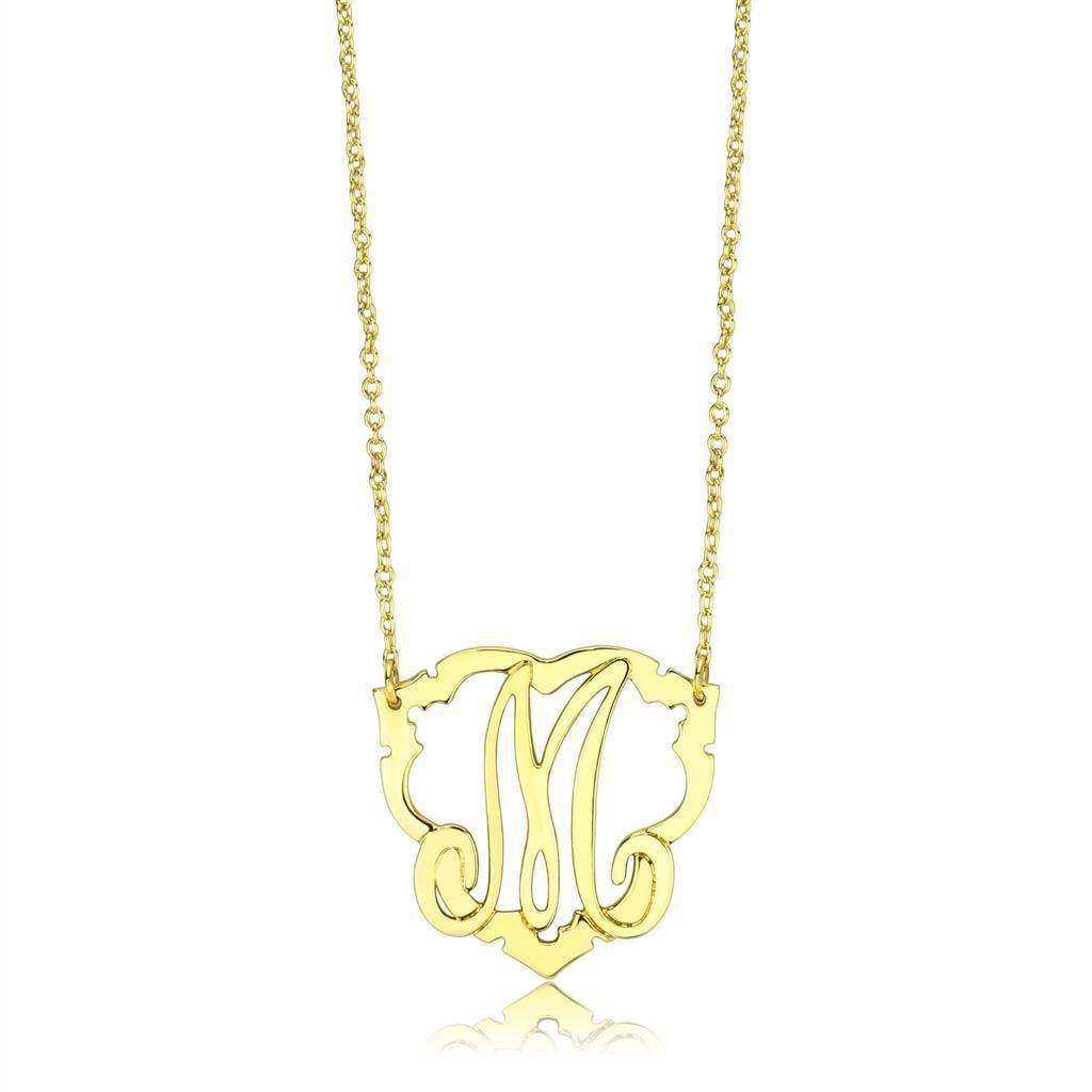Personalized gold letter necklace featuring an elegant monogram design for stylish women