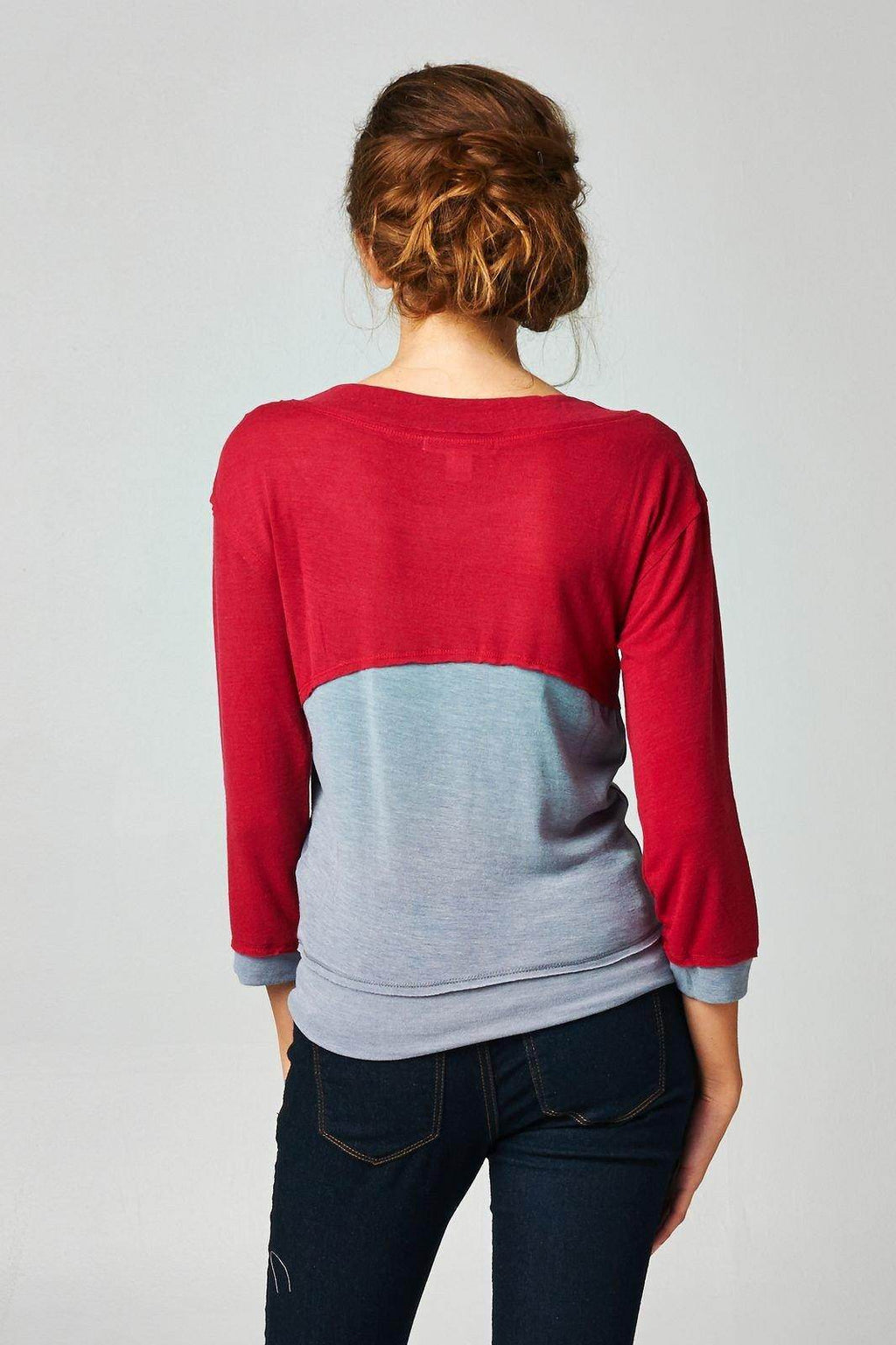 Women's Long Sleeve Jersey Color Block Tee - VacationGrabs