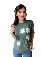 Women's Sweatshirts & Hoodies Women's Multi 4 Leaf Clover Tee Shirt