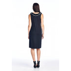 Women's Pearl Neck Trim Tank Dress - VacationGrabs