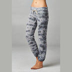 Women's Printed Tie Dye Foldover Waistband French Terry - VacationGrabs