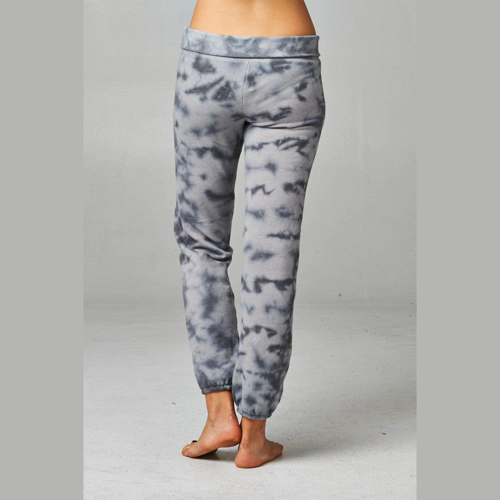 Women's Printed Tie Dye Foldover Waistband French Terry - VacationGrabs