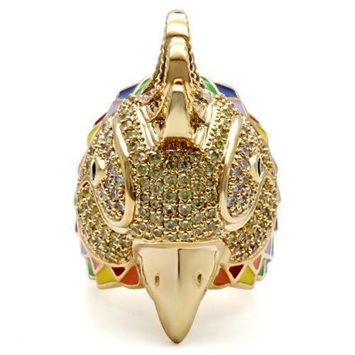 Women's Jewelry - Rings Women's Rings - 1W087 - Gold Brass Ring with AAA Grade CZ in Multi Color