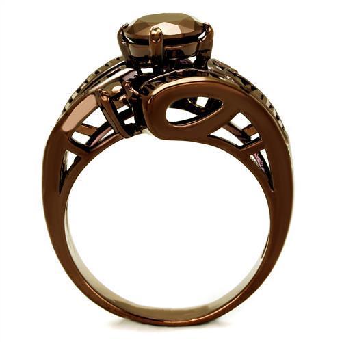 Women's Jewelry - Rings Women's Rings - 3W1106 - IP Coffee light Brass Ring with AAA Grade CZ in Light Coffee