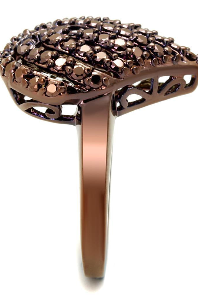 Women's Jewelry - Rings Women's Rings - 3W1149 - IP Coffee light Brass Ring with AAA Grade CZ in Light Coffee