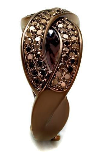 Women's Jewelry - Rings Women's Rings - 3W1179 - IP Coffee light Brass Ring with AAA Grade CZ in Light Coffee