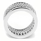 Women's Jewelry - Rings Women's Rings - 3W1520 - Rhodium Stainless Steel Ring with AAA Grade CZ in Clear
