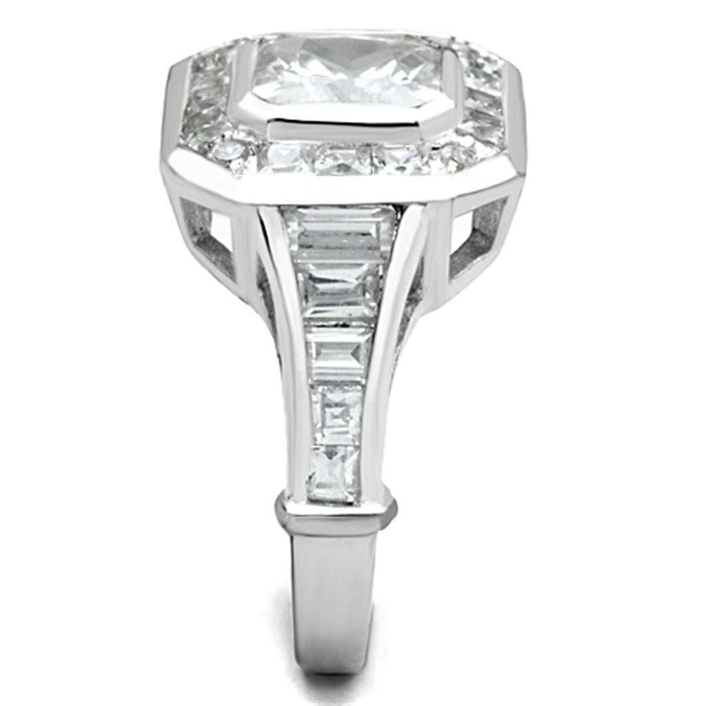 Women's Jewelry - Rings Women's Rings - LOS267 - Rhodium 925 Sterling Silver Ring with AAA Grade CZ in Clear