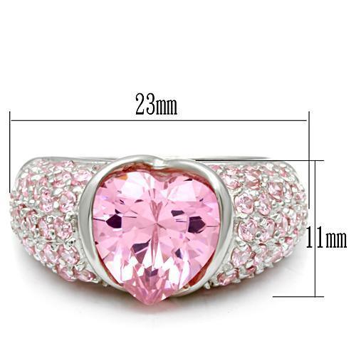 Women's Jewelry - Rings Women's Rings - LOS533 - Silver 925 Sterling Silver Ring with AAA Grade CZ in Rose