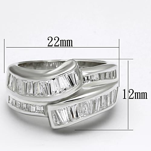 Women's Jewelry - Rings Women's Rings - LOS637 - Silver 925 Sterling Silver Ring with AAA Grade CZ in Clear