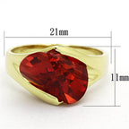 Stunning red gemstone statement ring for women with a heart-shaped design in gold setting