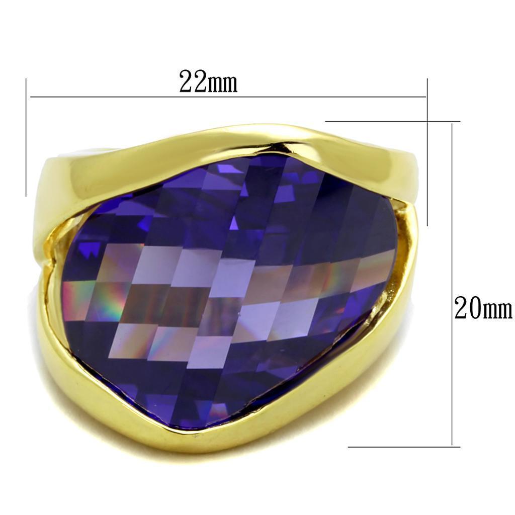 Women's Jewelry - Rings Women's Rings - LOS821 - Gold 925 Sterling Silver Ring with AAA Grade CZ in Tanzanite