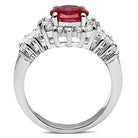 Women's Jewelry - Rings Women's Rings - SS009 - Silver 925 Sterling Silver Ring with AAA Grade CZ in Ruby