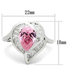 Women's Jewelry - Rings Women's Rings - SS011 - Silver 925 Sterling Silver Ring with AAA Grade CZ in Rose