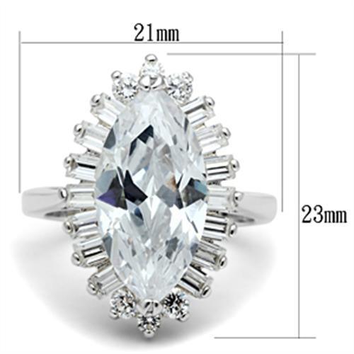 Women's Jewelry - Rings Women's Rings - SS027 - Silver 925 Sterling Silver Ring with AAA Grade CZ in Clear