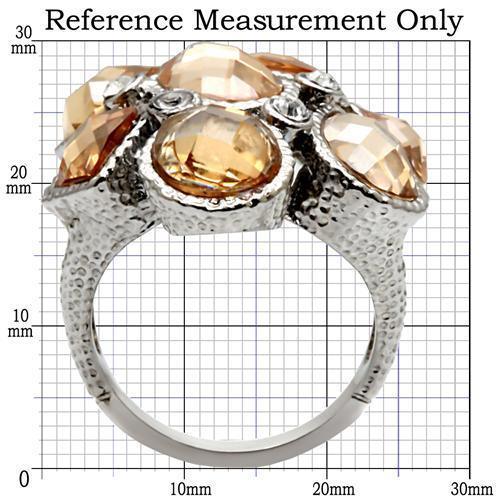 Women's Jewelry - Rings Women's Rings - TK044 - High polished (no plating) Stainless Steel Ring with AAA Grade CZ in Champagne