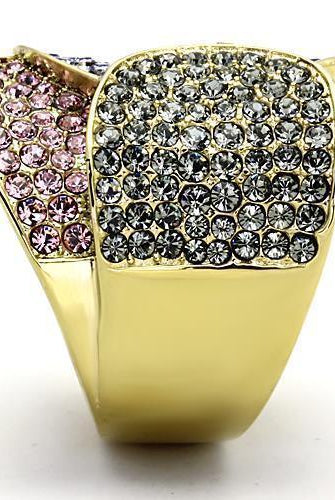 Women's Jewelry - Rings Women's Rings - TK1420 - IP Gold(Ion Plating) Stainless Steel Ring with Top Grade Crystal in Multi Color