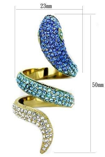 Women's Jewelry - Rings Women's Rings - TK1641 - IP Gold(Ion Plating) Stainless Steel Ring with Top Grade Crystal in Multi Color