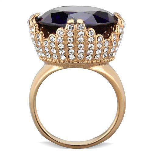 Women's Jewelry - Rings Women's Rings - TK1786 - IP Rose Gold(Ion Plating) Stainless Steel Ring with AAA Grade CZ in Amethyst