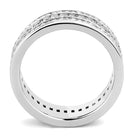 Women's Jewelry - Rings Women's Rings - TK3435 - High polished (no plating) Stainless Steel Ring with AAA Grade CZ in Clear