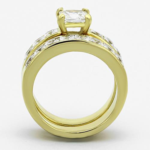 Women's Jewelry - Rings Women's Rings - TK61206G - IP Gold(Ion Plating) Stainless Steel Ring with AAA Grade CZ in Clear
