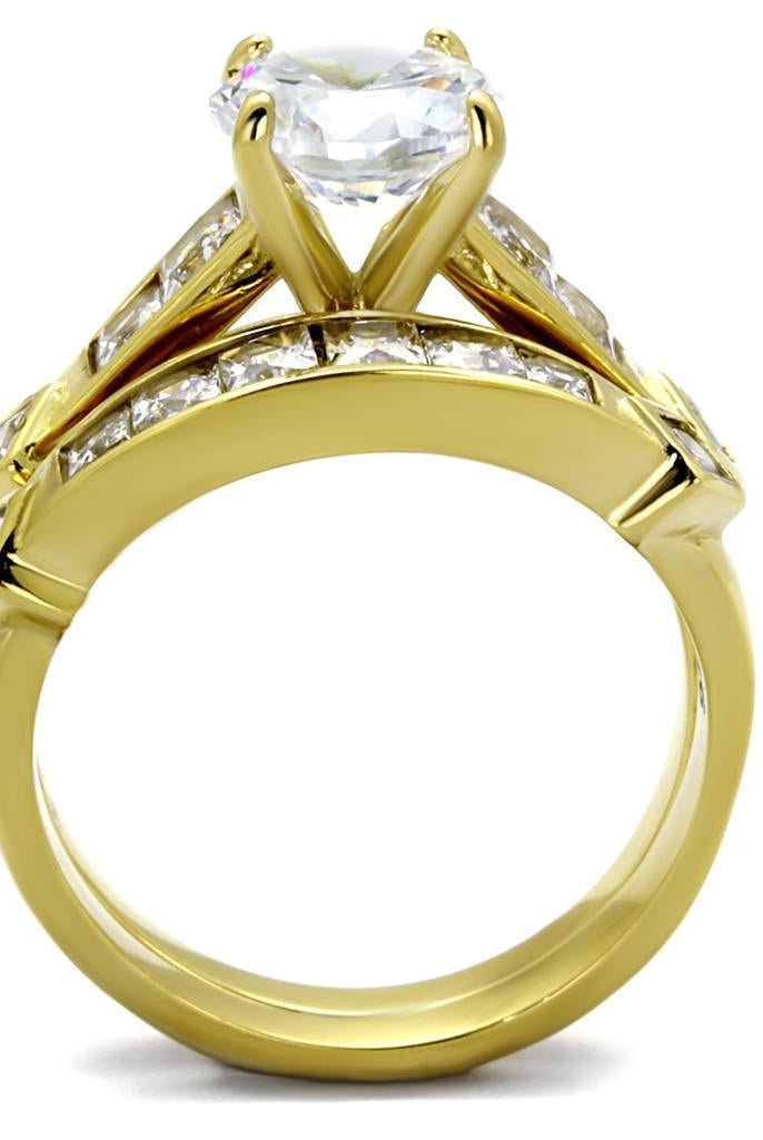 Women's Jewelry - Rings Women's Rings - TK8X040 - IP Gold(Ion Plating) Stainless Steel Ring with AAA Grade CZ in Clear