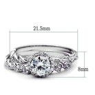 Women's Jewelry - Rings Women's Rings - TS046 - Rhodium 925 Sterling Silver Ring with AAA Grade CZ in Clear
