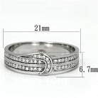 Women's Jewelry - Rings Women's Rings - TS091 - Rhodium 925 Sterling Silver Ring with AAA Grade CZ in Clear