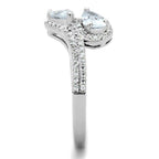 Rhodium plated sterling silver fashion ring featuring sparkling stones and elegant design