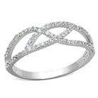 Women's Jewelry - Rings Women's Rings - TS201 - Rhodium 925 Sterling Silver Ring with AAA Grade CZ in Clear
