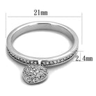 Women's Jewelry - Rings Women's Rings - TS275 - Rhodium 925 Sterling Silver Ring with AAA Grade CZ in Clear