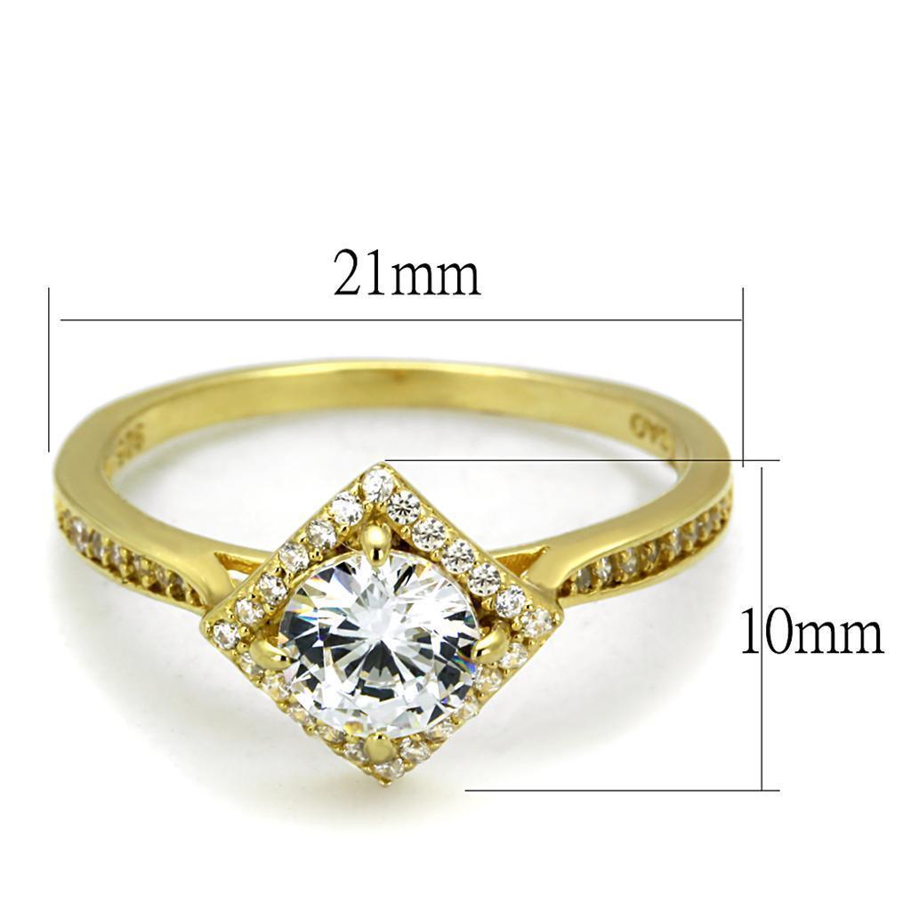 Women's Jewelry - Rings Women's Rings - TS500 - Gold 925 Sterling Silver Ring with AAA Grade CZ in Clear