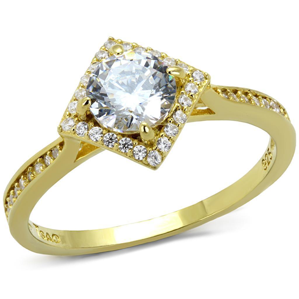Women's Jewelry - Rings Women's Rings - TS500 - Gold 925 Sterling Silver Ring with AAA Grade CZ in Clear