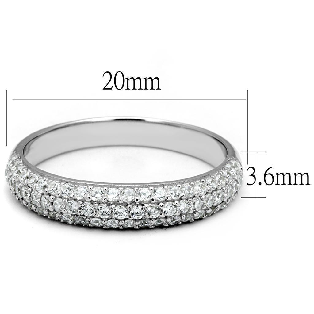 Women's Jewelry - Rings Women's Rings - TS535 - Rhodium 925 Sterling Silver Ring with AAA Grade CZ in Clear