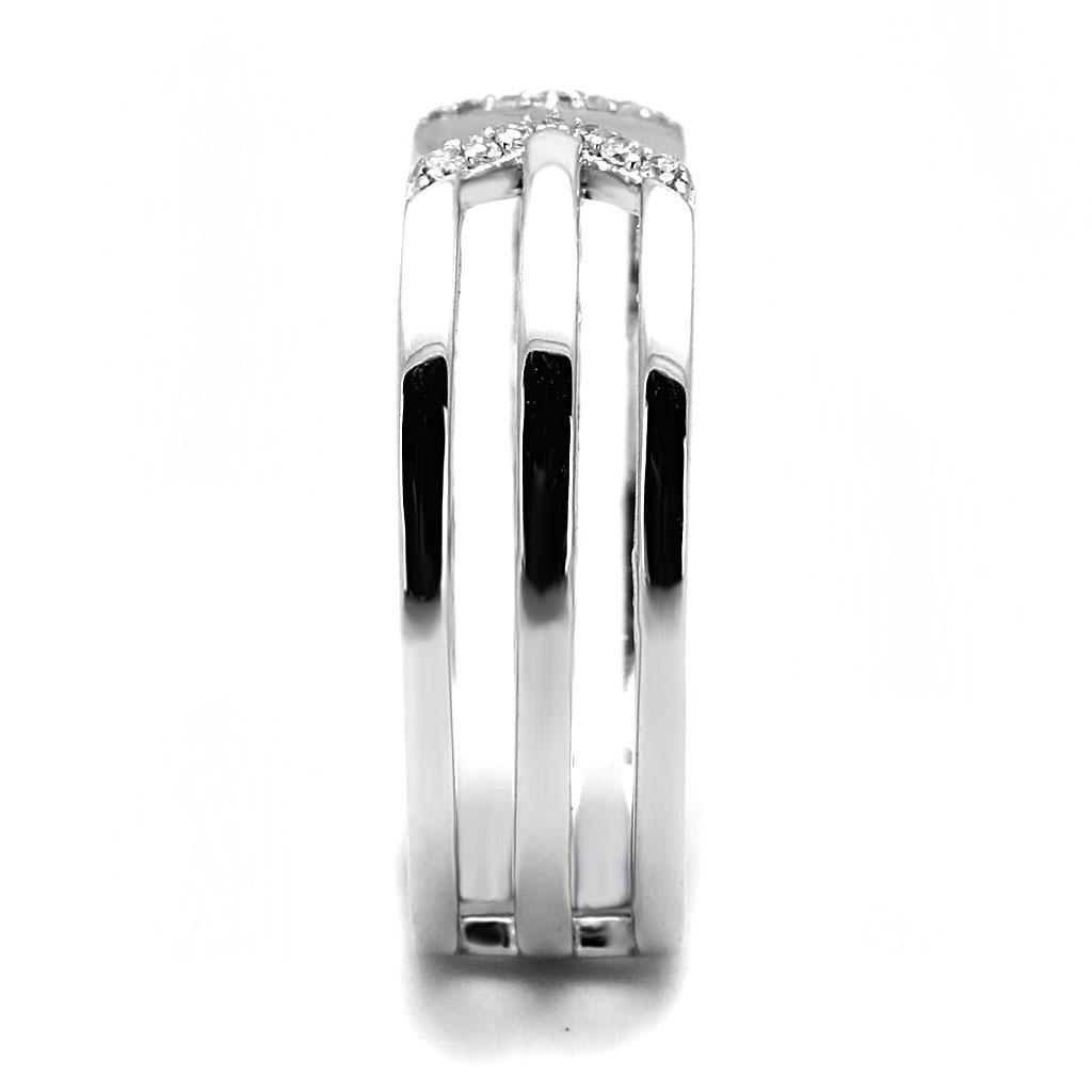 Women's Jewelry - Rings Women's Rings - TS574 - Rhodium 925 Sterling Silver Ring with AAA Grade CZ in Clear