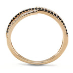 Unique sterling silver ring for women featuring a stylish alternating design with black and clear stones