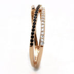 Unique sterling silver ring for women featuring black and white stone accents in a modern design