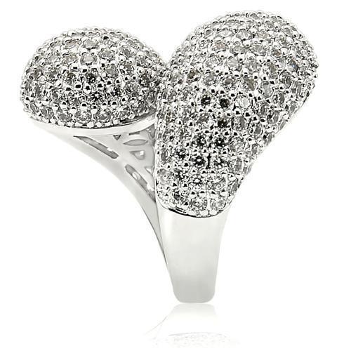 Women's Jewelry - Rings Women's Rings - Women's Clear Crystal Ring 0W216 - Rhodium Brass Ring