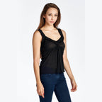 Women's Sheer Burnout V Smocked Tank - VacationGrabs