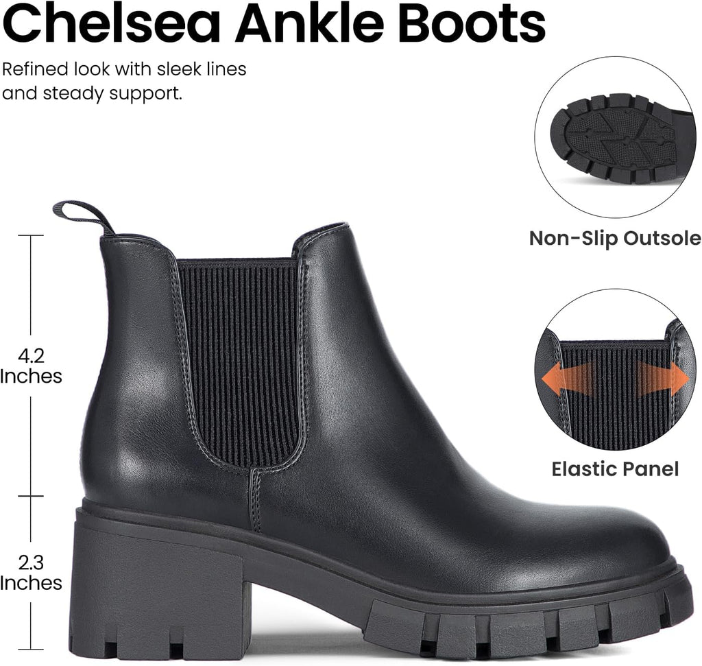 Women's Slip on Chelsea Ankle Boots – back view