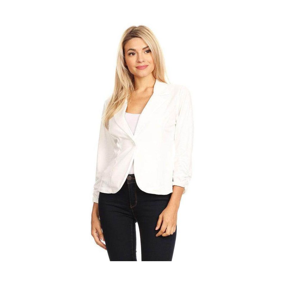 Women's Solid Waist Length Blazers 14 Colors - VacationGrabs