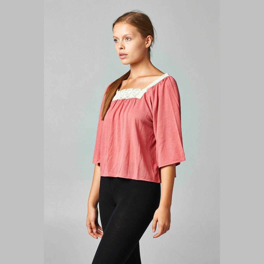 Women's Square Neck Lace Top - VacationGrabs