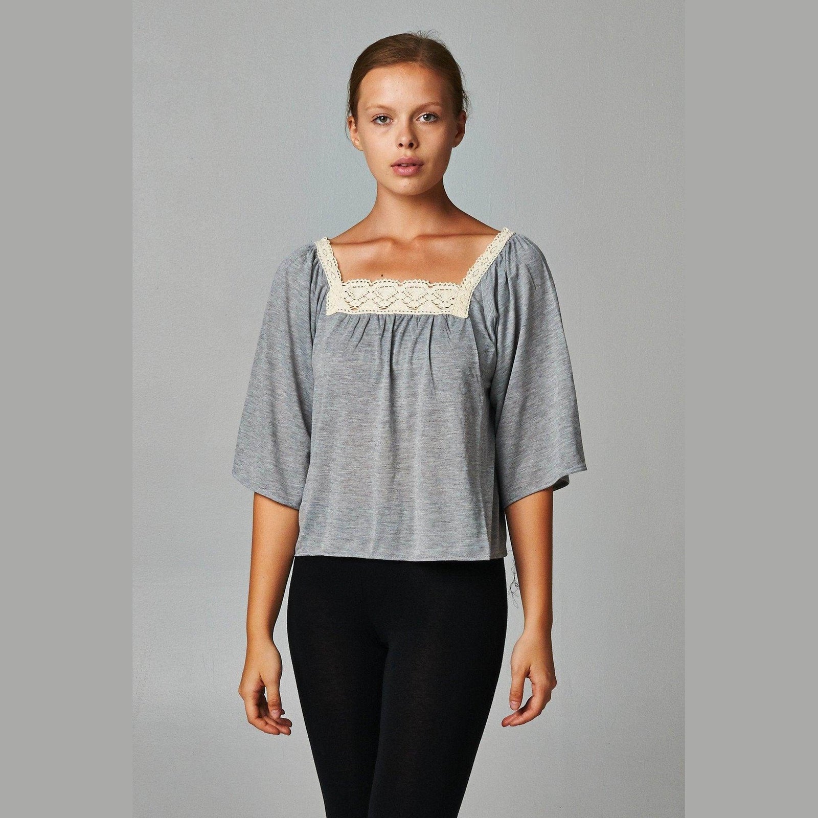 Women's Square Neck Lace Top - VacationGrabs