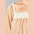 Women's Square Neck Lace Top - VacationGrabs