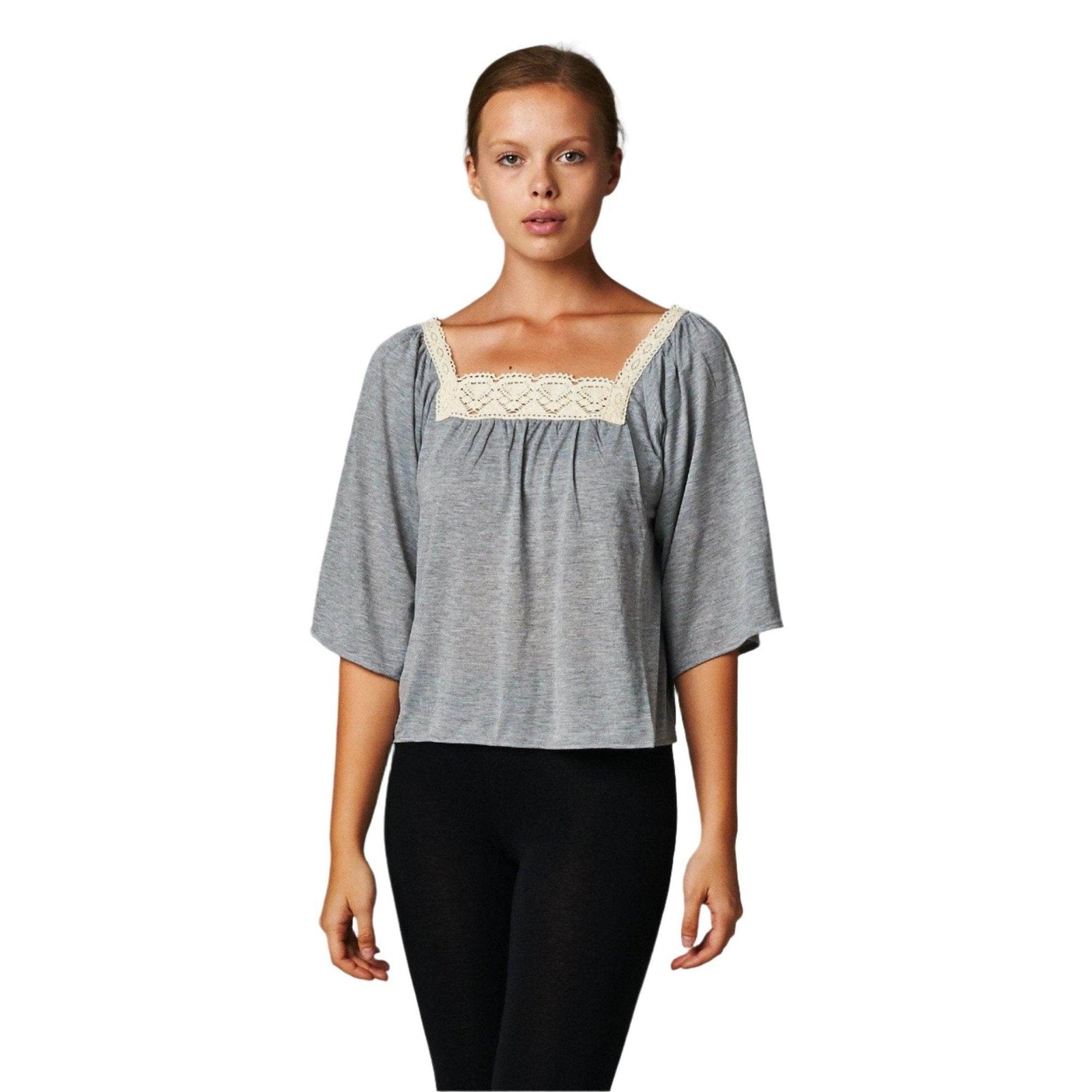 Women's Square Neck Lace Top - VacationGrabs