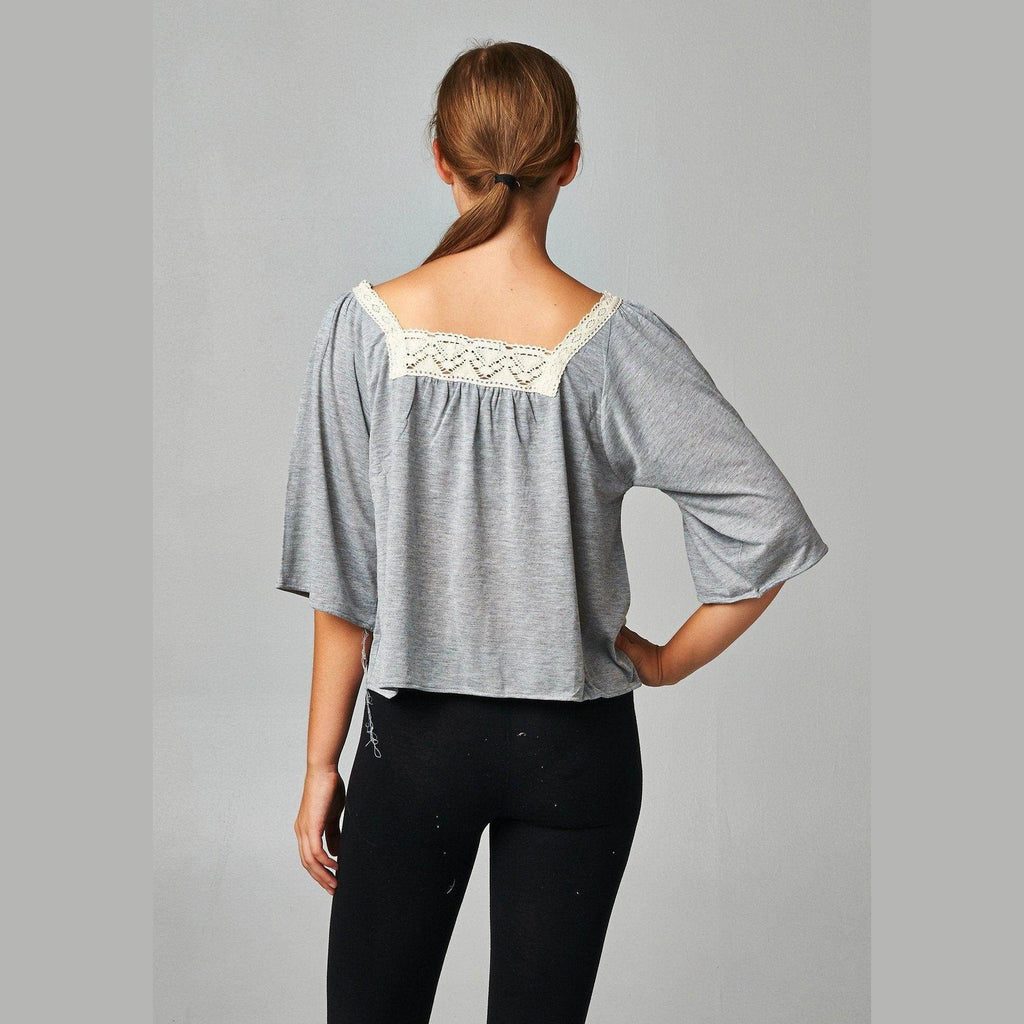 Women's Square Neck Lace Top - VacationGrabs