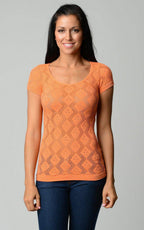 Women's Textured Knit Stretch Glitter Top - VacationGrabs