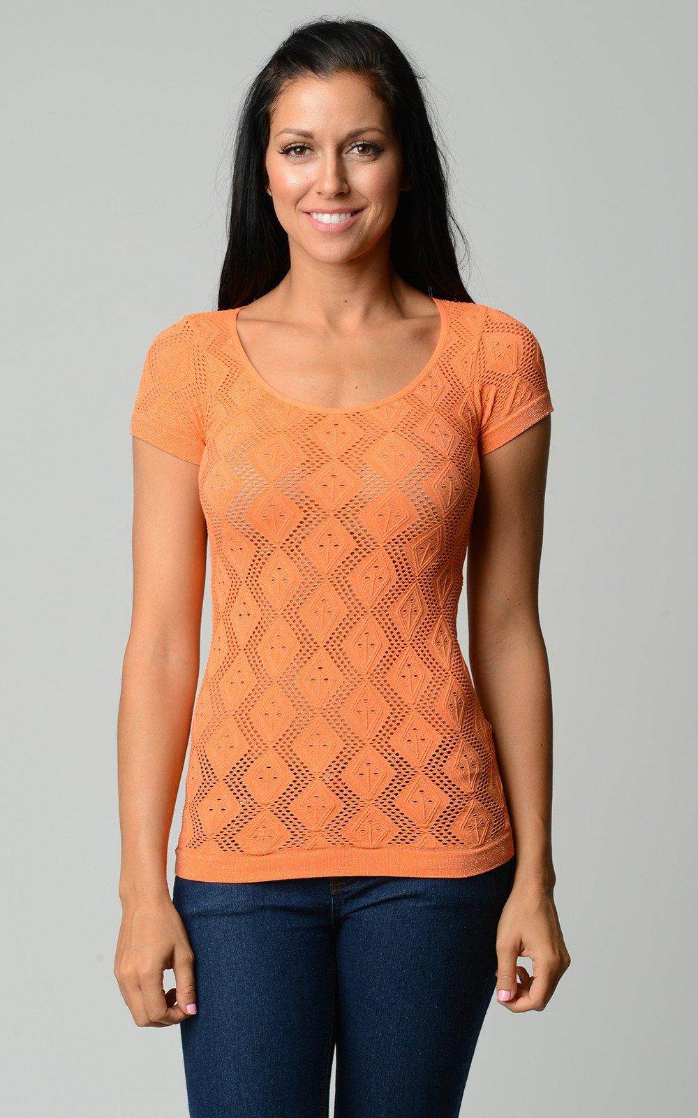 Women's Textured Knit Stretch Glitter Top - VacationGrabs